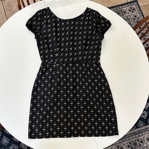 J. Crew Black and White Patterned Mini Dress